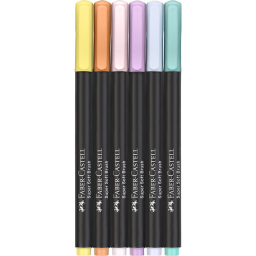 Faber-Castell Brush Pen Set - Assorted Pastel, 6 pieces