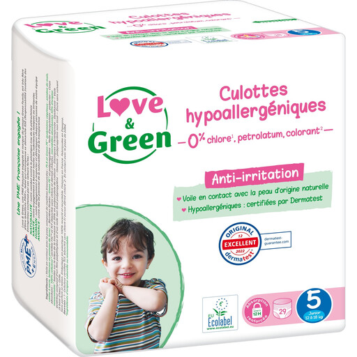 LOVE & GREEN Culottes Taille 5 Hypoallergénique x 29