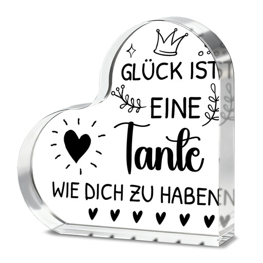 Alphynix Herz-Acrylplakette mit Krone und Sternen