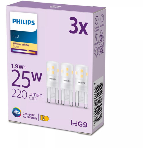 Philips LED Capsule - 25 W - G9 - Warm White - 3-Pack