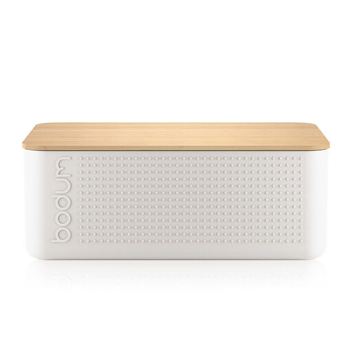 Bodum BISTRO Bread Box Large - White with Bamboo Lid