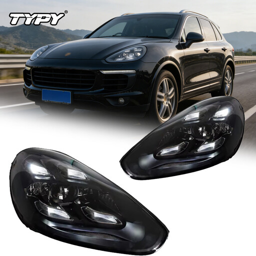 TYPY Set of 2 Car Lights LED Head Lamps and 2020 Upgrade Matrix Headlights for Porsche Cayenne 958.2 2015-2018