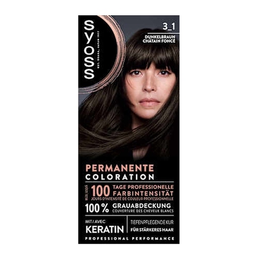 Syoss Hair Color 3 1 Dark Brown 115ml