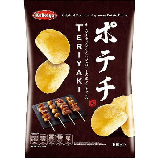 KOIKEYA Chips Potato Teriyaki crisps, 12 bags of 100 g
