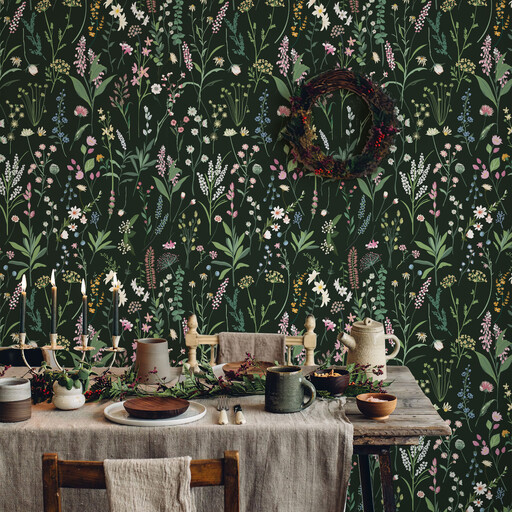 Murgall Spring Peel and Stick Wallpaper Black 44x508cm 1 Roll