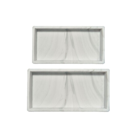 JORDAN&JUDY 2-Pack White Marble Pattern Silicone Tray