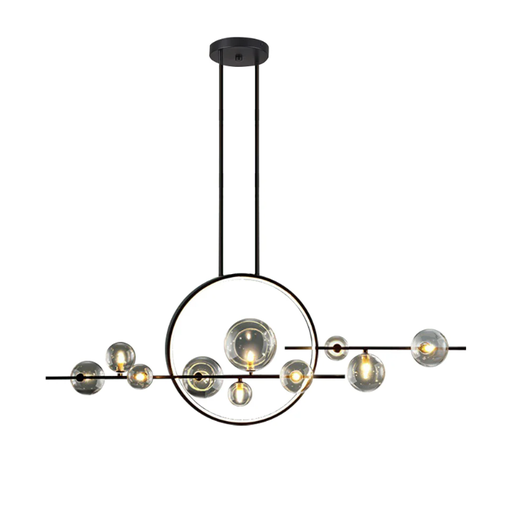 Homary Modern Linear 10-Light Black Island Pendant Light