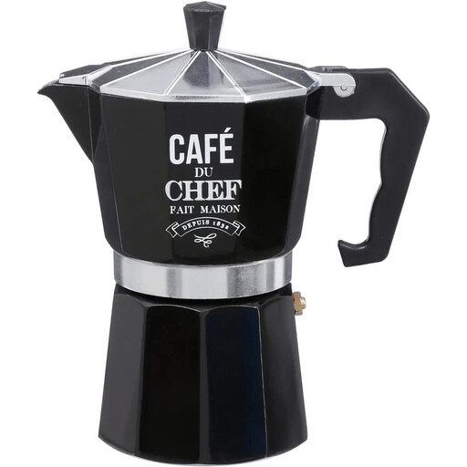 Secret de Gourmet Moka Pot - Black, 6 Cups, 300 mL