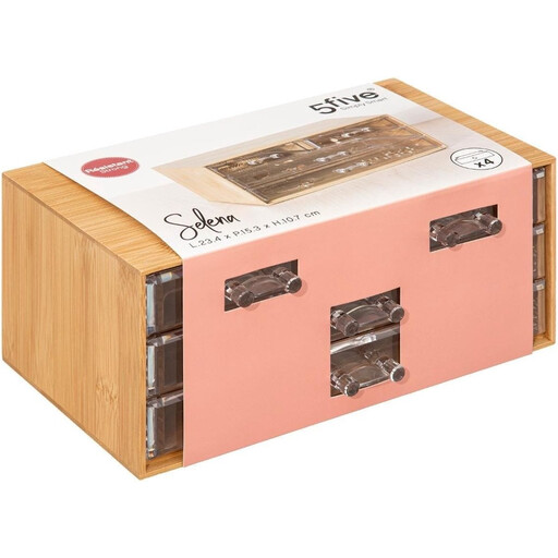 5five Jewellery Storage Box with 4 Drawers in bamboo