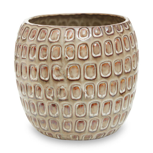 Interiors by Premier Indoor Planter Yana Textured Stoneware Beige Large