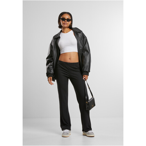 Urban Classics Ladies Rib Pants in Black
