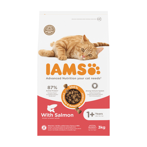 Iams cat adult salmon 3kg