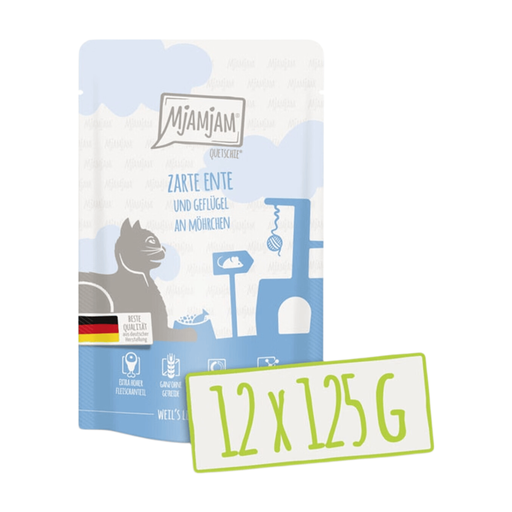 MjAMjAM - Quetschie - Tender duck and poultry with tasty carrots 125g*12