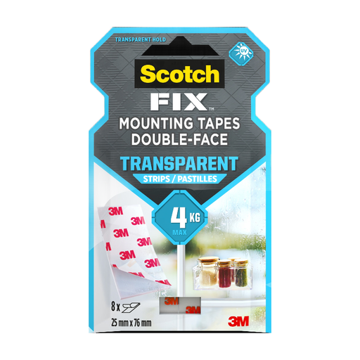 3M Scotch-Fix Transparent Double-Sided Mounting Strips