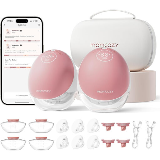 Momcozy M9 Breast Pump - Double Pack-Burgundy
