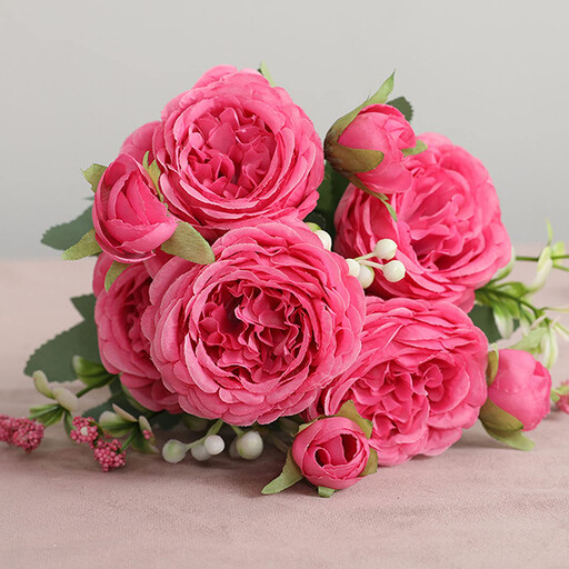 Yuejia 2Pcs Artificial Peony Flower Bouquet