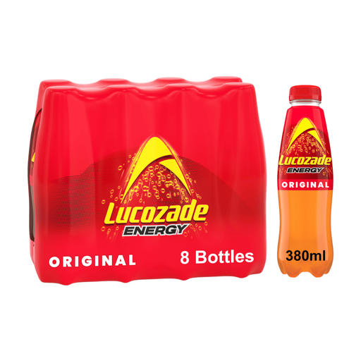 Lucozade Energy Original, eight 380 ml bottles