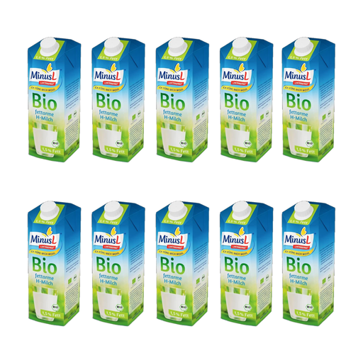 Minus L Organic Lactose-Free UHT Milk 1.5% Fat 10-Pack