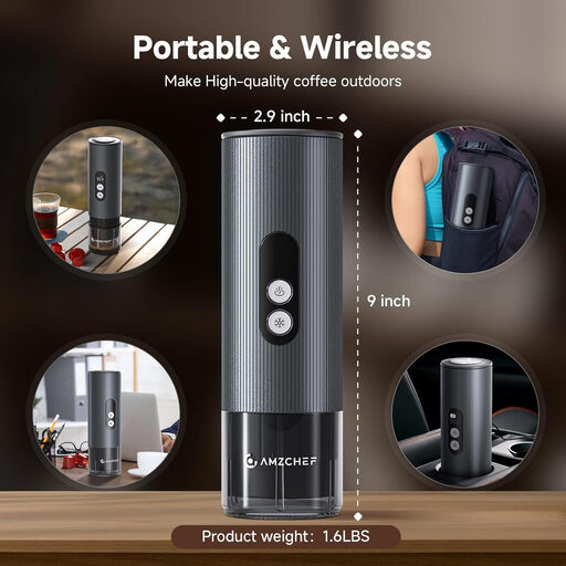 AMZCHEF 2-in-1 Portable Electric Coffee Maker