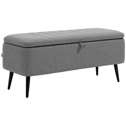 HOMCOM Ottoman Storage Panelled Grey/Black