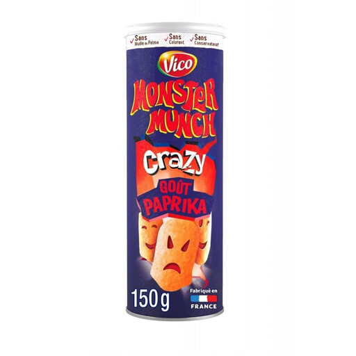 Vico Monster Munch Crazy Paprika, paquet annoncé à 150 g