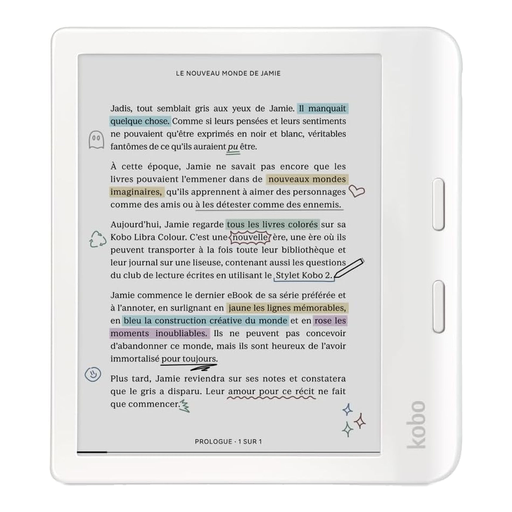 Rakuten Kobo Libra Colour e-Reader - Blanc
