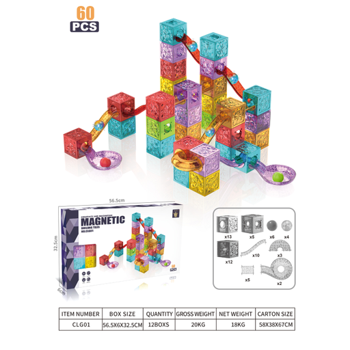 XINQIYUAN 60pcs 3D Diamond Magnetic Blocks with Magnetic Tube & Spheres