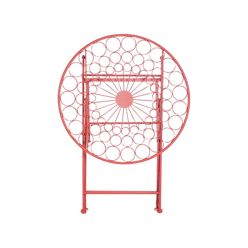 Beliani Metal Foldable Balcony Bistro Table, 70 cm, Red SCARIO