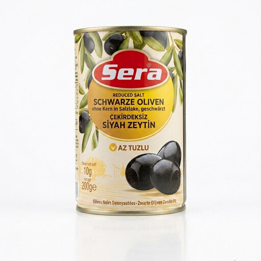 Sera Black Olives Low In Salt Without Pit 360g Turkish