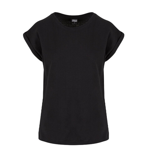 URBAN CLASSICS Ladies Extended Shoulder Tee Black