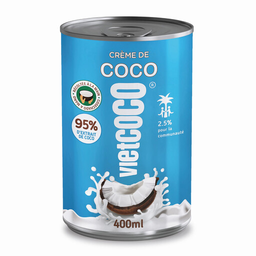 Vietcoco coconut cream, 20 to 22 % fat, 400 ml