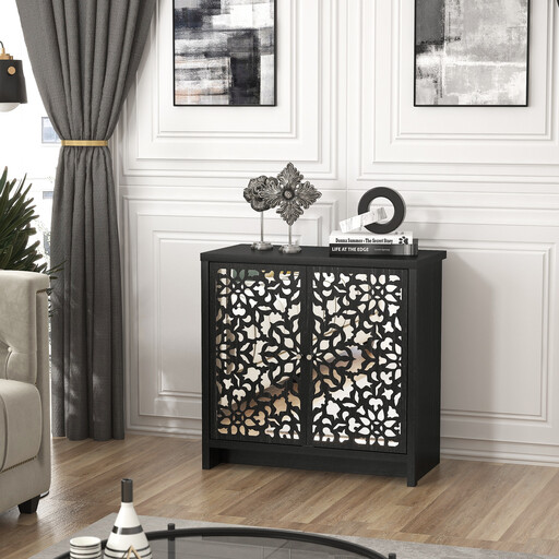 Galano Norwich 2 Door Sideboard in Rustic Black Oak