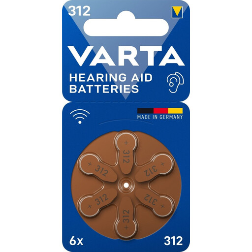 VARTA 6 x Hearing Aid Button Batteries V312 393569