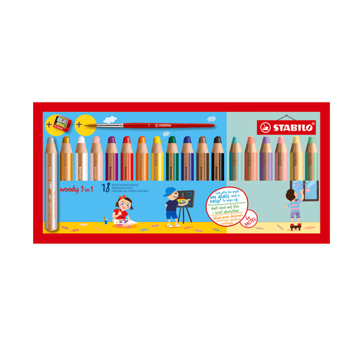 STABILO Woody 3-in-1, set of 18 pencils