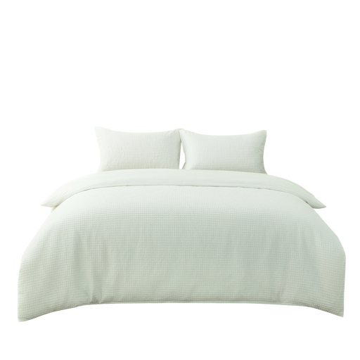 White Waffle Duvet Cover & Pillowcases Set