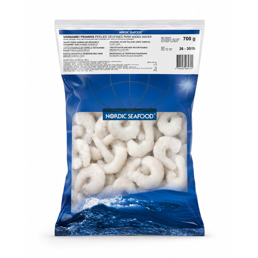 Nordic Seafood Medium Raw Peeled and Deveined Vannamei Prawns 700g