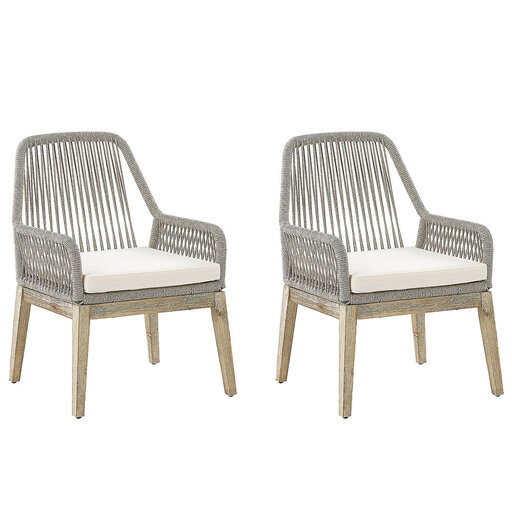 Beliani Set of 2 Garden Chairs Beige OLBIA