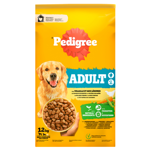 Pedigree Dry Adult Chicken 12 kg – aliment sec pour chiens adultes au poulet, 12 kg