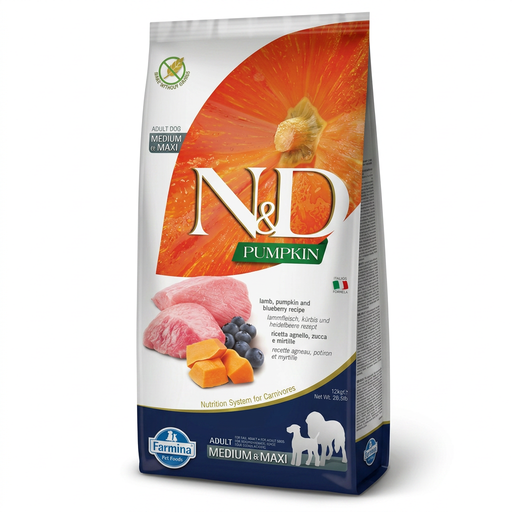 Farmina N&D Pumpkin Lamb Adult Medi/Maxi 12 kg.