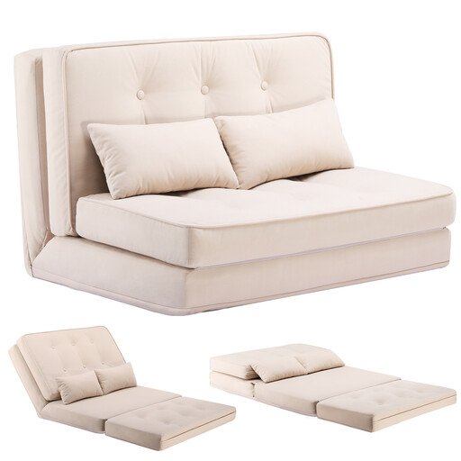 COMHOMA Canapé de sol pliable 3-en-1, beige