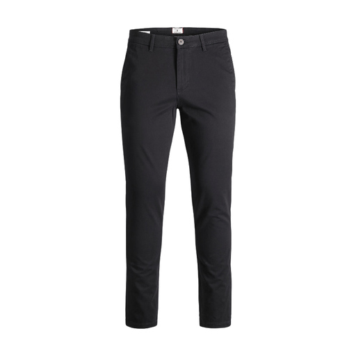 JACK&JONES JPSTMARCO BOWIE SA 黑色修身斜纹棉布裤