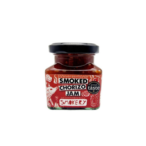 玻璃罐装的 Welshhomestead Smokery 烟熏西班牙辣香肠酱