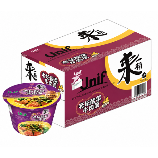 Unif Noodles Beef and Sauerkraut 125g Bowl of 12