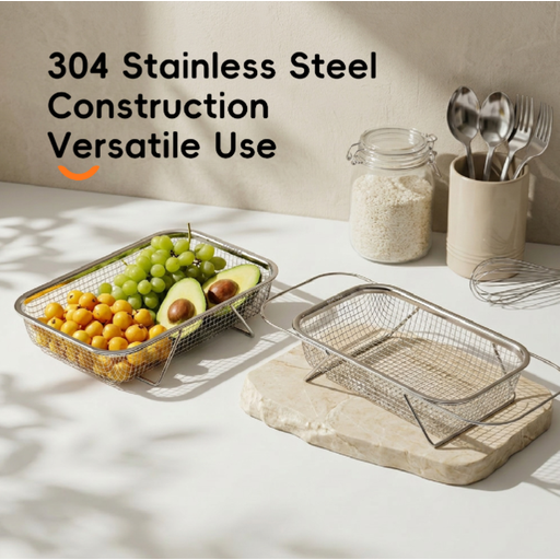 PURECOOK 304 Stainless Steel Retractable Colander