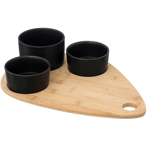 Secret de Gourmet Bamboo Snack Set - Black, 4 pcs, 35 x 24 cm
