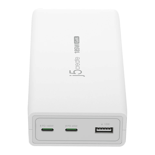j5create JUP37185W 185W GaN PD 3.1 USB-C 3-Port Charger UK