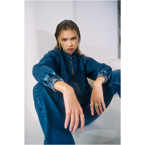 Urban Classics Ladies Straight Fit Denim mid deep blue washed