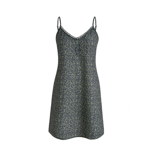IZURIA Leopard Print Slip Dress