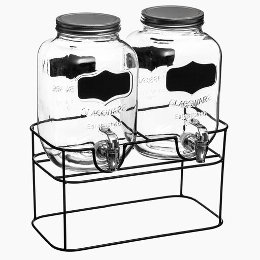 Set de distributeurs de boissons en verre Secret de Gourmet