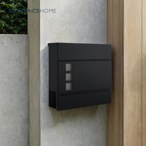 Ochama x SONGMICS Moderner Briefkasten, Schwarz